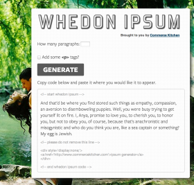 Whedon Ipsum