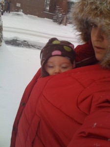 baby in snow