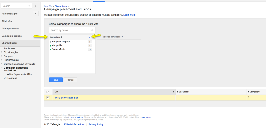 adwords exclusion lists