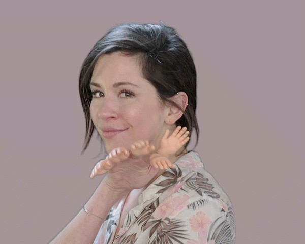 Creepy little hands waving gif